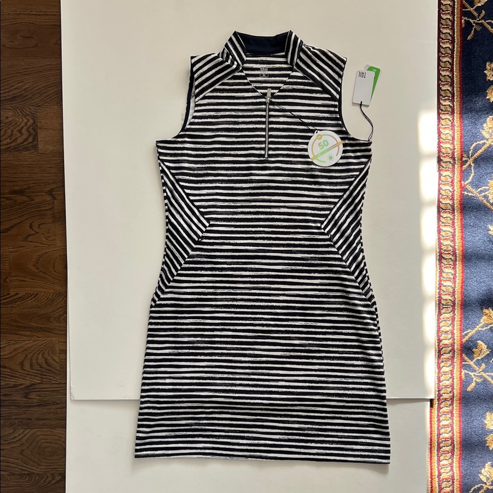 Tail Striped Sleeveless Golf Dress
